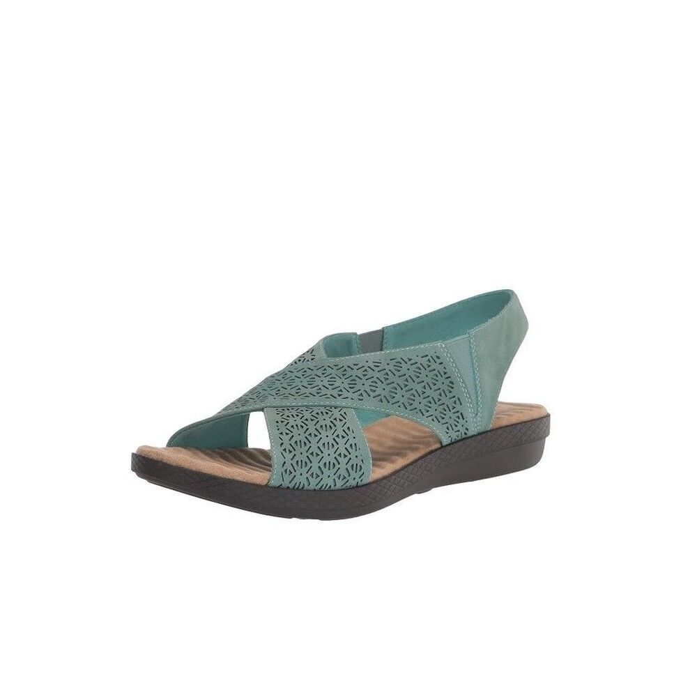 Easy Street Womens 8 M Turquoise Claudia Strappy Flat Sandals NIB RN9
